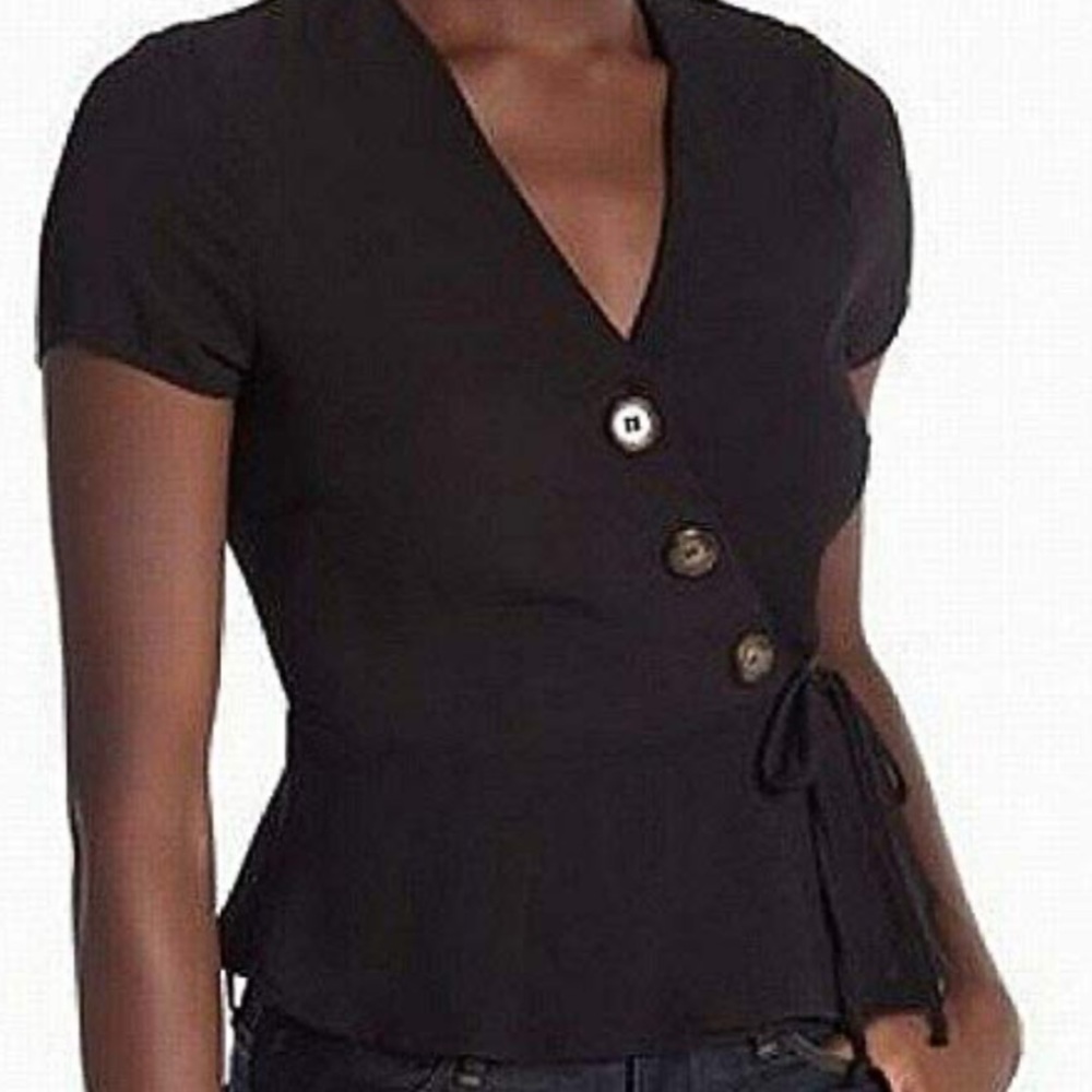 Hiatus Wrap Top Black